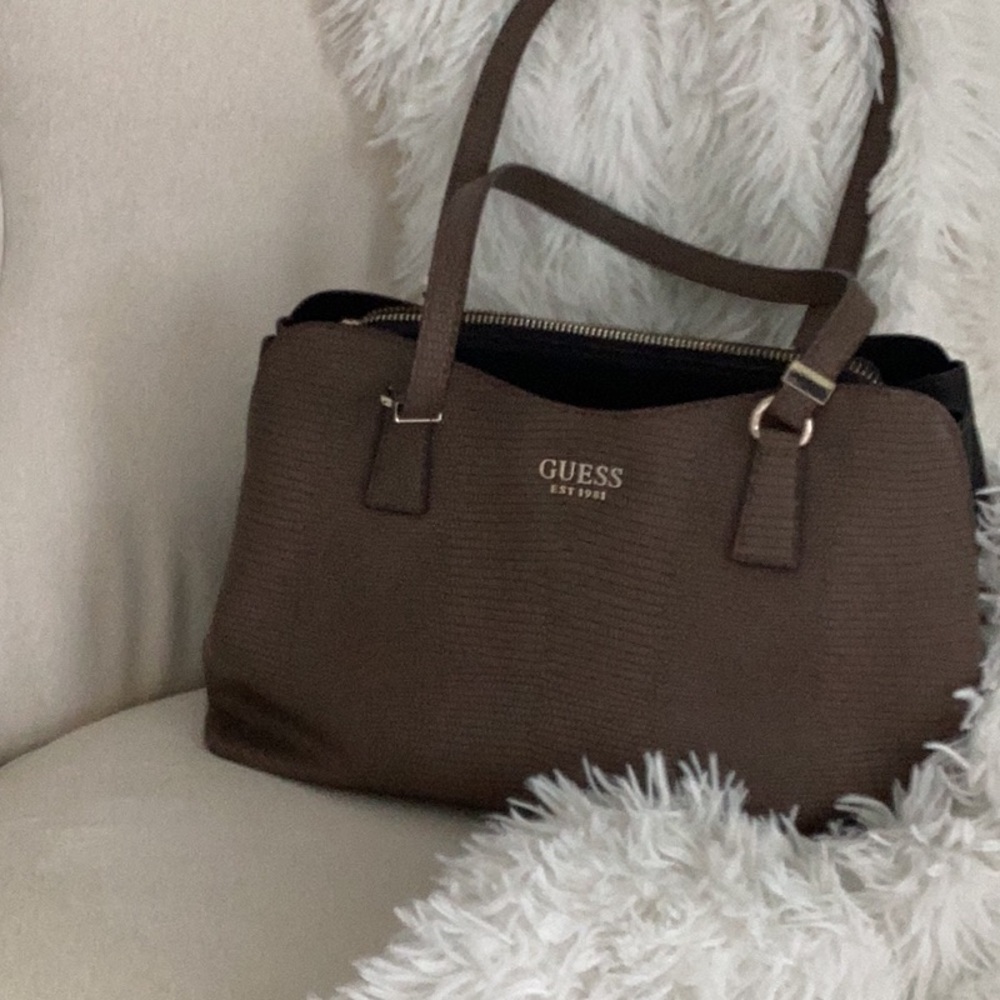 Guess Dark Brown Satchel Bag